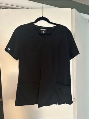 Scrubstar Black V-Neck Short Sleeve Medical Scrub Top